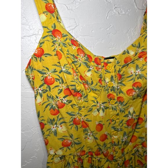 Wild Fable yellow fruit print romper womens medium summer ethereal vacation - Picture 2 of 10